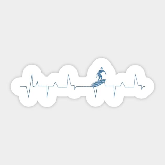 Surfer Heartbeat Beginner Sticker by Coumenole Design